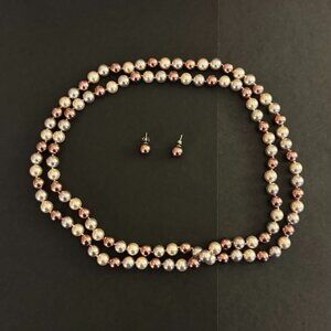 Misaki Babydoll Pearl Strand and Earring Stud set
